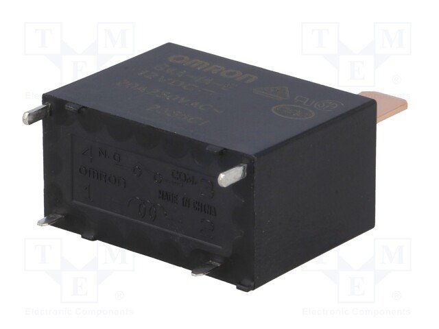 Relejs DC12V, SPST-NO, 20A/250VAC, 15A/30VDC, 160R(75mA), viens kontakts uz saslēgšanu ar papildus kontaktiem, 30.5x16x23.5mm, OMRON