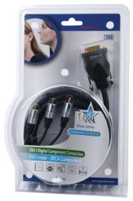 DVI štekers/3RCA COMPONENT, 5m