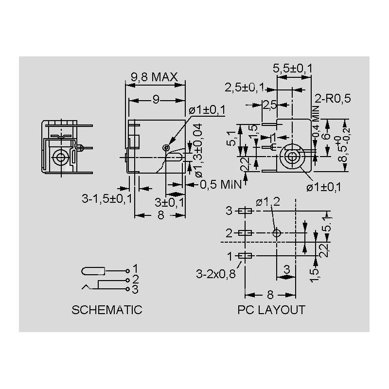 1.3*3.5mm, ligzda, THT, on/off, 1A/12VDC, CLIFF