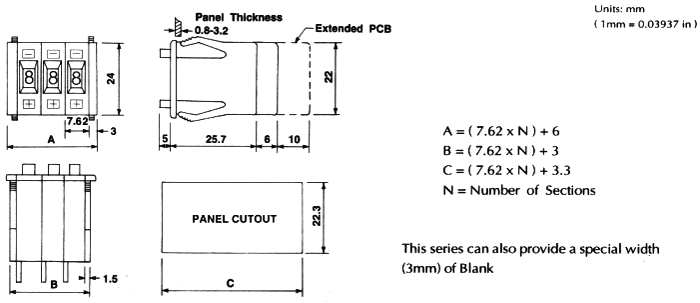 Kodēošais pārslēdzējs, Encoding switch, DEC/BCD, Positions:10, 36.7x7.62x22mm