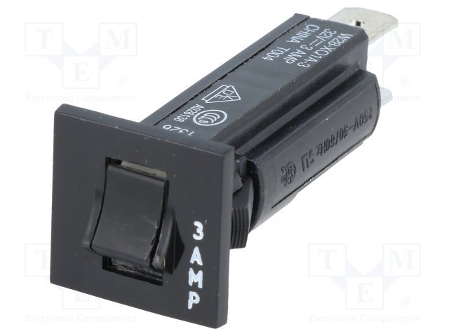 Maksimālās strāvas automātiskais slēdzis, 3A, SPST-NC, 250VAC, 32VDC