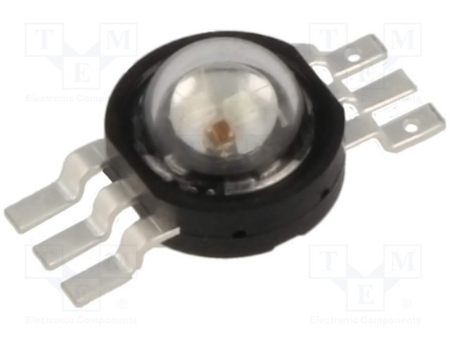 Ultra spožas gaismas diode, 3W, 1.9..2.5/2.8..3.4/2.8..3.4V/350mA, 44-52lm/79-93lm/19-22lm, 130grad, EMITER, RGB