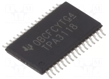 TPA3118D2 SMD Mikroshēma 15-W, 30-W, 50-W Filter-Free Class-D Stereo Amplifier Family With AM Avoidance, R-PDSO-G32