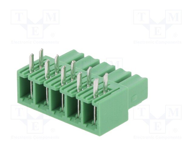 Terminal blocks PCB, ligzda/štekers, 5pin, 3.81mm, leņķisks, 7A