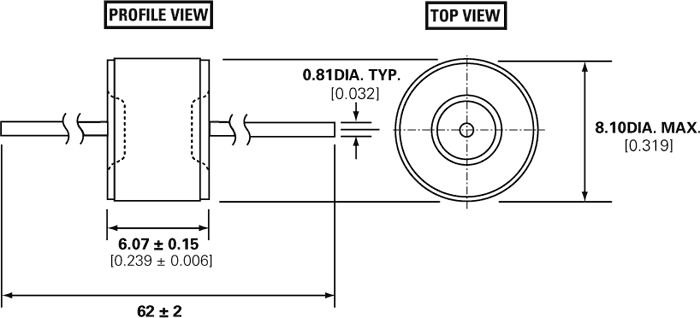 Izlādētājs 110V, 10GOm, 1.5pF, Ø8.1x6mm