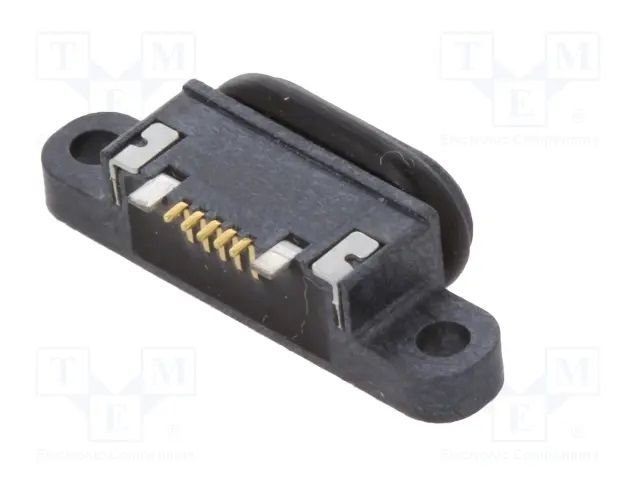 MicroUSB-B(2.0) ligzda uz šasija, skruvejama, IP67, ATTEND