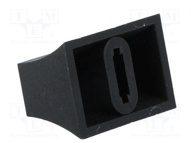 Potenciometru rokturitis 20x14x13mm, plastmasa, melna krasa, 6.3x1mm, iespiežamā, slīdīgam potenciometram