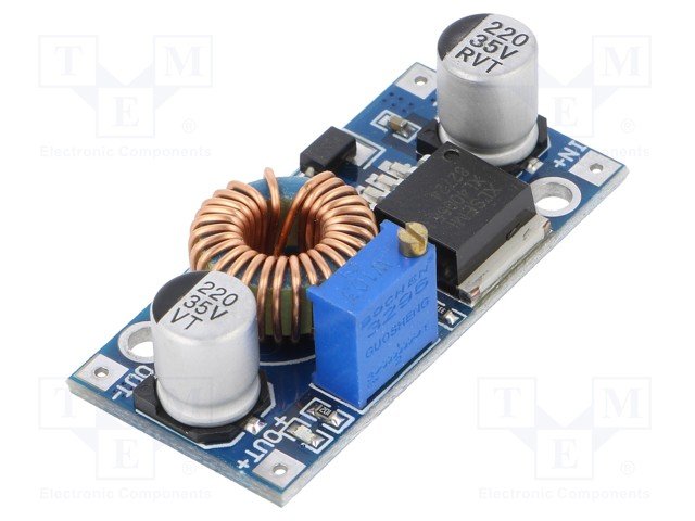 Modulis: Pārveidotājs, step down, Uie=5...32V, Uiz=0.8...30V, 5A, 80..96%, 54x23mm, XL4005