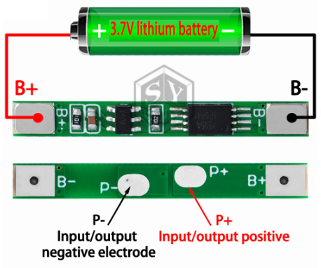 Modulis: Li-po/li-ion akumulatora aizsardzības plate, BMS, 3.7V/3A, 18650, 40x4x3mm