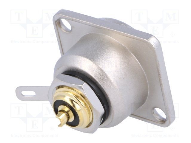 RCA ligzda, šasijai, GOLD, lodejama, sudrabota krasa, melns, 26x31x26.3mm, AMPHENOL