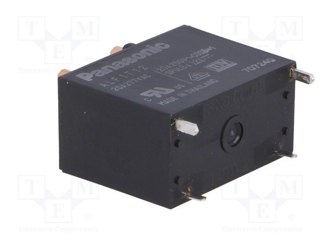 Relejs DC12V, SPST-NO, 20A/250VAC, 160R(75mA), viens kontakts uz saslēgšanu, 30.1x15.7x23.3mm, PANASONIC