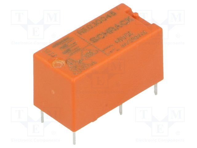 Relejs DC48V, SPST-NO, 6A/250VAC, 6A/30VDC, 11.52kΩ(4.2mA), viens kontakts uz saslēgšanu, 20x10.6x10mm, TE Connectivity