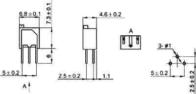 5K pieskaņošais daudzapgriezienu rezistors 250mW, regulators no augšas