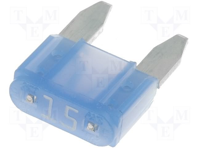 Drošinātājs auto mini 15A, 32V, 10.9 x 16.3 x 3.8mm