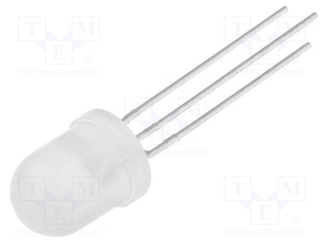 8mm, zaļš+sarkans ar kopīgo katodu, 130/800mcd, 1.95...2.5/2.1...2.5V/20mA, 50°, matēta, gaismas diode