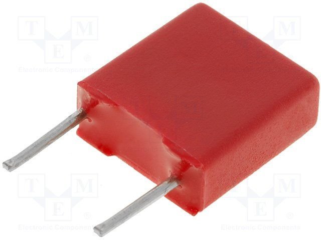 220nF/63VDC, 40VAC, ±10%, poliesters kondensātors 5mm, 3x7.5x7.2mm, WIMA