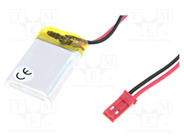 Akumulators Li-pol, 3.7V/250mAh, konn+sock2.54*2pins, 5.0x20x30mm