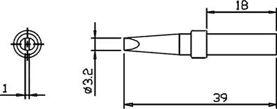 Loduzgalis D=5mm, L-18mm, plakanais, 3mm, SR-625