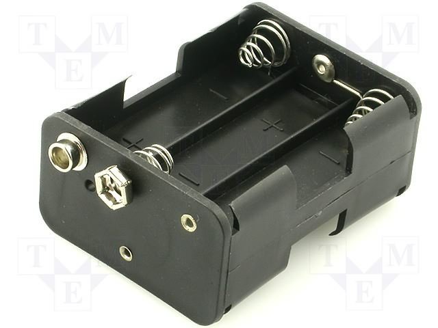 Bateriju turētājs 6xAA :::, izvadi: 6F22