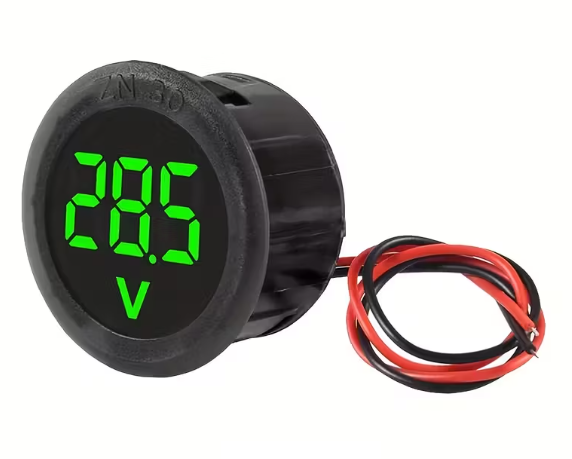 Modulis: Ciparu voltmetrs(zaļa), U=4...100VDC, Ø34x18mm