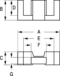 Ferits EFD25, material 3C90, 2200nH, 16g, 3300mm3, 58mm2