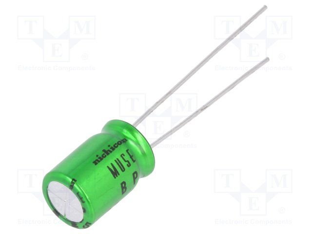 22/25V, 85C, Ø6.3x11.5mm, ±20%, 1000h, kondensators elektrolitiskais nepolārais II, NICHICON, MUSE acoustic