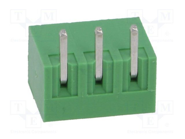Terminal blocks PCB, štekers/ligzda, 3pin, 3.81mm, leņķisks, 7A
