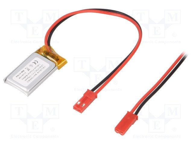 Akumulators Li-pol, 3.7V/175mAh, divi izvadi, 4.2x17x30mm