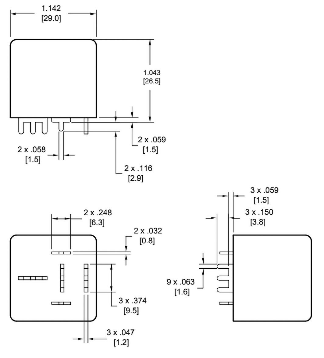 Relejs DC24V, SPST-NO, 60A/14VDC, 288Ω(83mA), viens kontakts uz pārslēgšanu, 29x29x26.5mm, ZETTLER