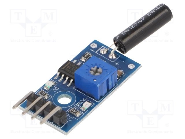 Modulis: sensors: vibrācijas, LM393, 32x14mm, 3÷5VDC