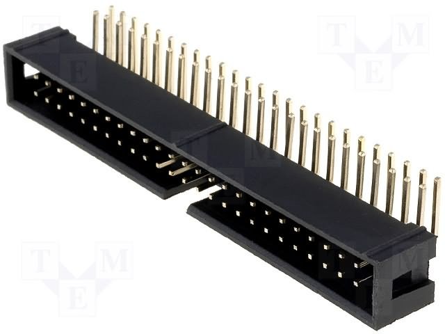 50pin(2x25), IDC, "papa/THT", solis=2.54x2.54mm, ļeņķisks