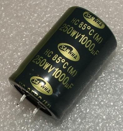 1000/250V, 85C, Ø30x45mm, ±20%, Kondensators elektrolītisks, 2000h, SNAP-IN, SAMWHA