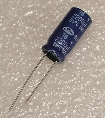 2200/16V, 85C, Ø10*25mm, ±20%, serija SD, Kondensators elektrolītisks, 2000h, SAMWHA, ar lokanien izvadiem