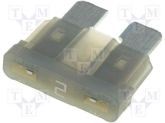 Drošinātājs auto standarta 2A, 32V, 19 x 18.8 x 5.1mm