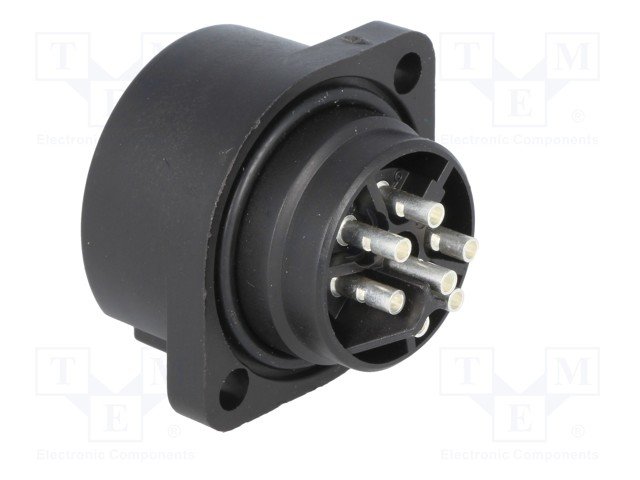 7Pin rūpņiecības savienotājs sasijai "mama" ligzda, 10A/250V, IP67, apaļš, serija CA