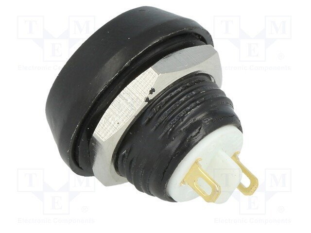 Antivandala poga, SPST-NO, OFF-(ON), 2A/36VDC, IP65, Ø17.5x22.8mm, M12, sarkana