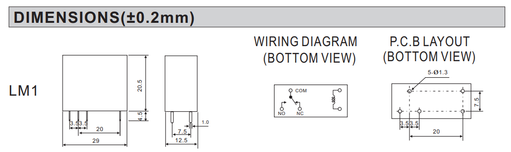 Relejs DC48V, SPDT, 12A/250VAC, 12A/30VDC, 4.4kΩ(10mA), viens kontakts uz pārslēgšanu,29x20.5x12.5mm, RAYEX ELECTRONICS