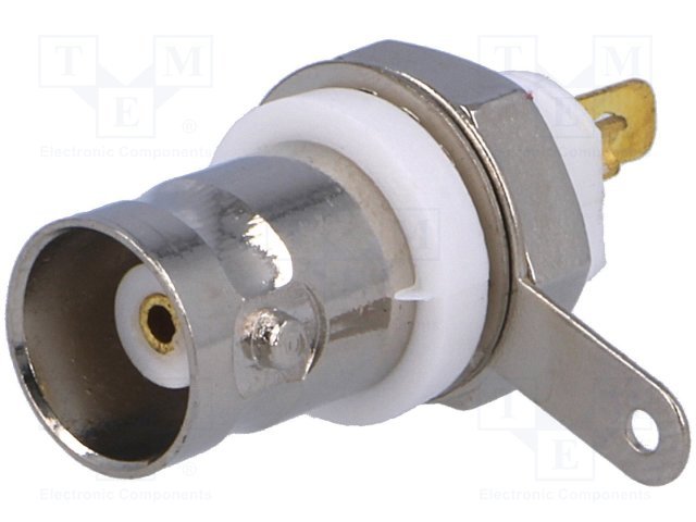 BNC ligzda, šasijai, izolēts, taisns, 50Ω, uzskrūvējams