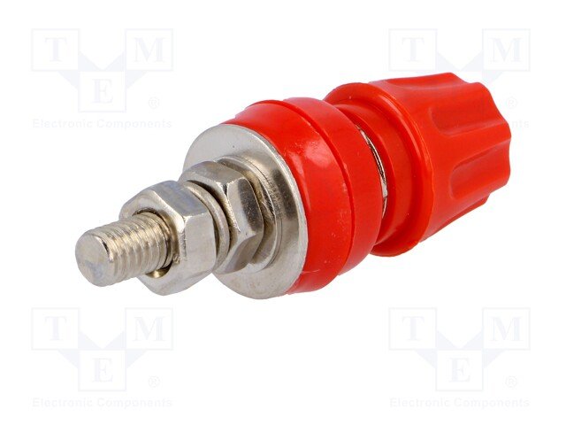 Testera ligzda, 4mm, 50A/60VDC, L=57mm, šasijai, sarkans