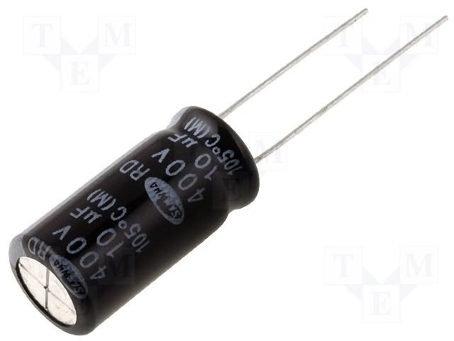 1500/35V 105C, Ø16x25mm, ±20%, Kondensators zemas induktivitātes, 5000h, SAMWHA, ar lokaniem izvadiem