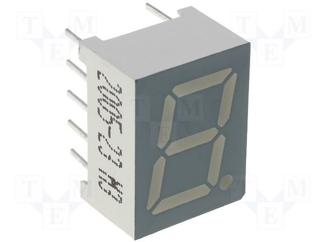 7LED indikators, vienkartējs, 9.9mm, 13x10mm, kopējs anods, zaļa