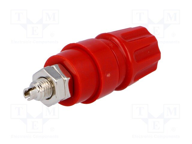 Testera ligzda, 4mm, 63A/60VDC, L=52mm, šasijai, sarkans