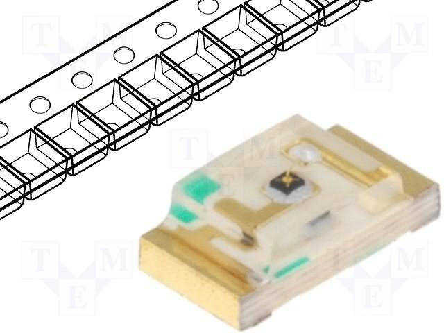Infrasarkans gaismas diode SMD, 940nm, 120grad, 1.2mW, 3.2x1.6mm