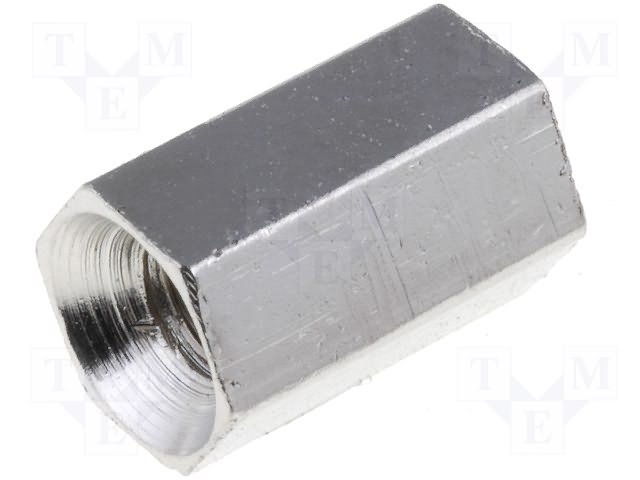 Distancers L=8mm, M3 iekšeja vitne- M3 iekšeja vitne, misiņš