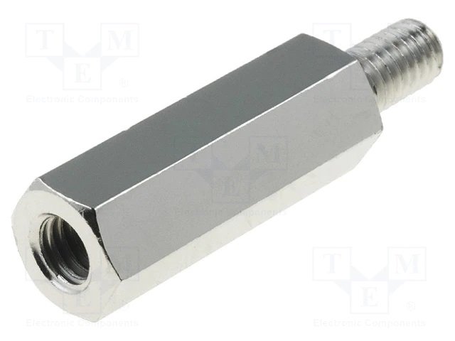 Distancers L=20mm, M4 iekšeja vitne- M4 areja vitne, misiņš