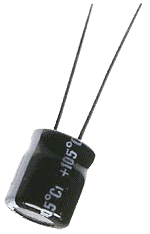 33/25V, 105C, Ø6.3x7mm, ±20%, Kondensatori Mini, PANASONIC