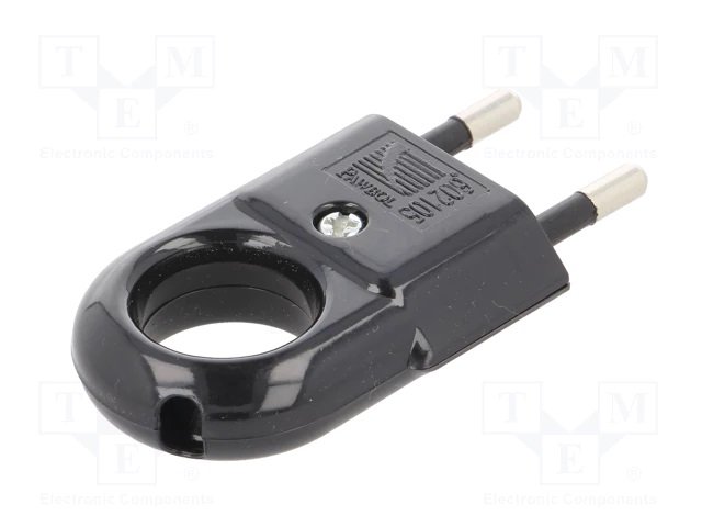 Tikla štekers, 2P, 250VAC/10A, melna krasa, taisns