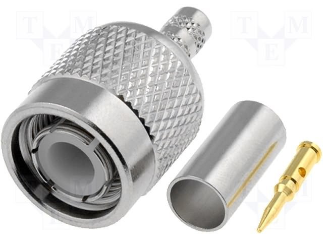 TNC štekers, uz vadu KX23, M17-84, RG142, RG223, RG400, RG55, 50Ω, 11GHz, Crimp