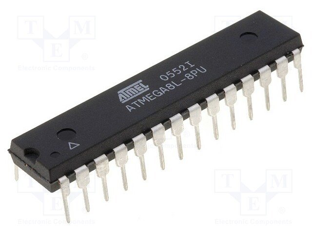 ATMEGA8L-8PU Mikroshēma AVR, ISP, 8k, Flash, 2,7-5,5V, 8MHz, DIP28