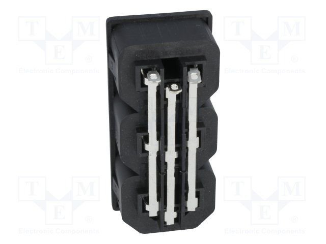 Tikla ligzda x3, 250VAC, 10A, C13(F), ar sprūdiem, šasijai